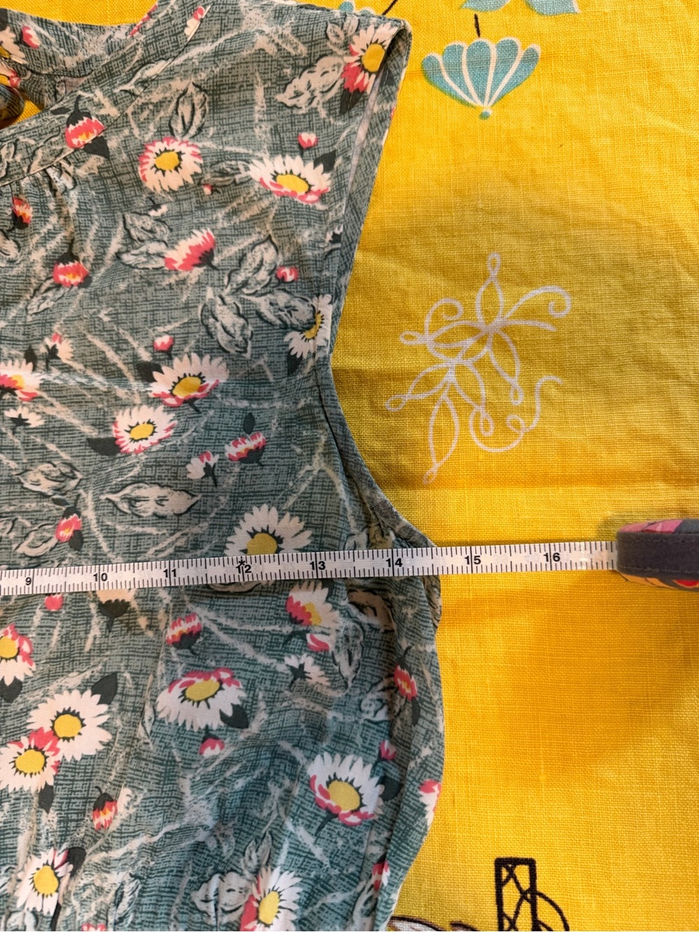 Cath Kidston London Green Floral Midi Dress with Pink and Yellow flowers, size S - Picture 7 of 11